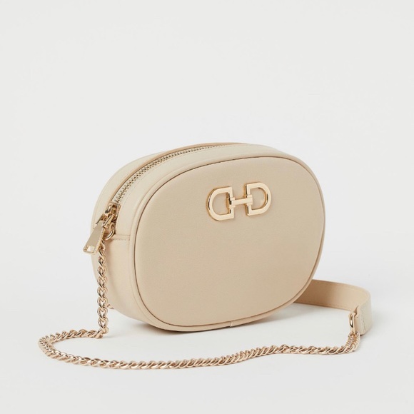 H&M Bags Hm Oval Shoulder Bag Light Beige Poshmark